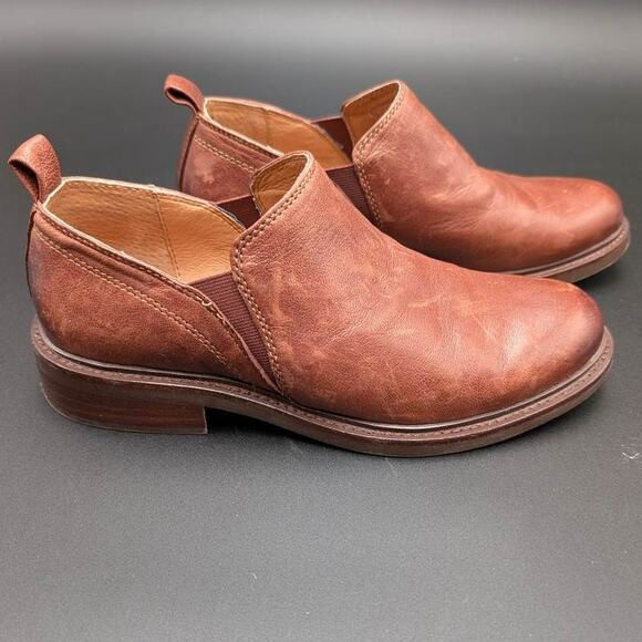 Sofft Shoes - Söfft Shoes Womens 6.5 M Brown Leather Slip On Elastic Side Panels Comfort